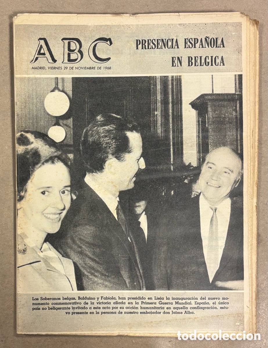 Coleccionismo de revistas y peri&oacute;dicos: ABC (29 NOVIEMBRE 1968) PRESENCIA ESPA&Ntilde;OLA EN B&Eacute;LGICA, DURANCAMPS, SOROLLA,&hellip;