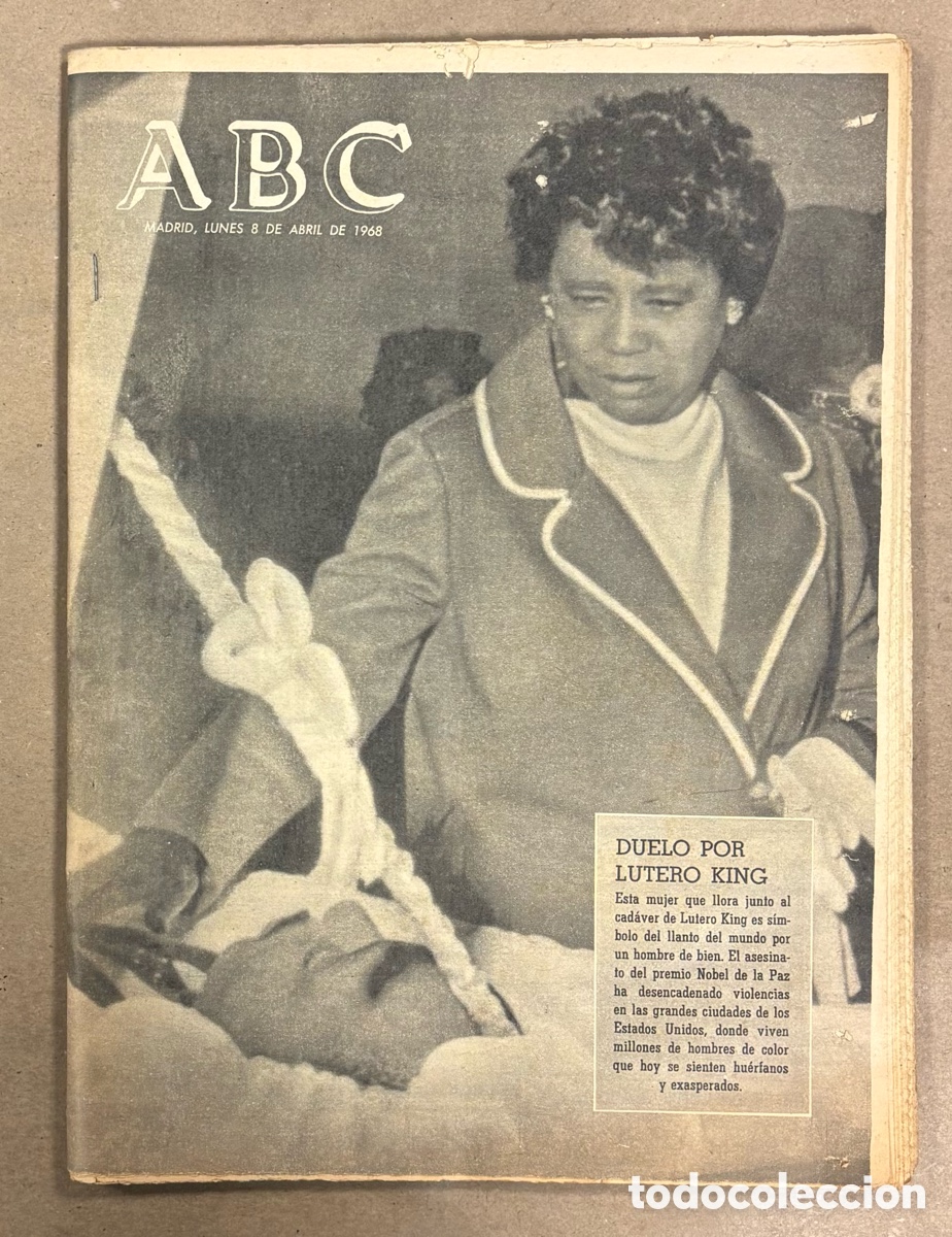 Coleccionismo de revistas y peri&oacute;dicos: ABC (8 ABRIL 1968) ASESINATO MARTIN LUTHER KING, PESQUEROS DE LUARCA, MASSIEL, ASTILLEROS Y TALLERES