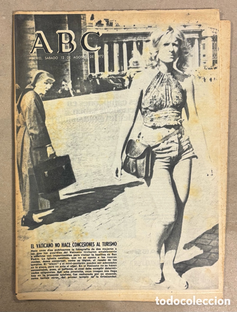 Coleccionismo de revistas y peri&oacute;dicos: ABC (12 AGOSTO 1972) EL VATICANO MINIFALDA, NIXON GUERRAS, JES&Uacute;S MAR&Iacute;A AROZAMENA,&hellip;