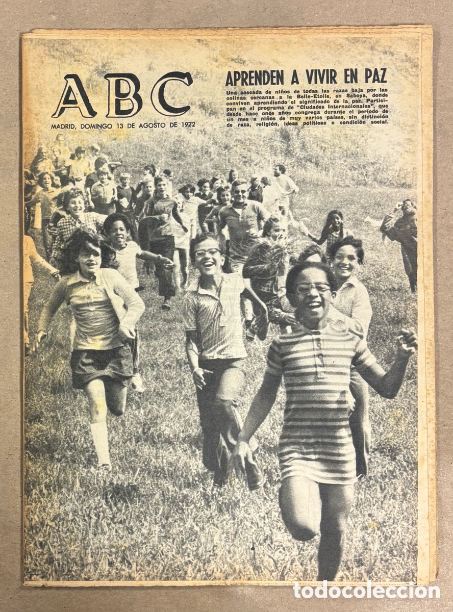 Coleccionismo de revistas y peri&oacute;dicos: ABC (13 AGOSTO 1972) NI&Ntilde;OS DIFERENTES RAZAS APRENDEN CONVIVIR, YACIMIENTOS PLOMO EXTREMADURA