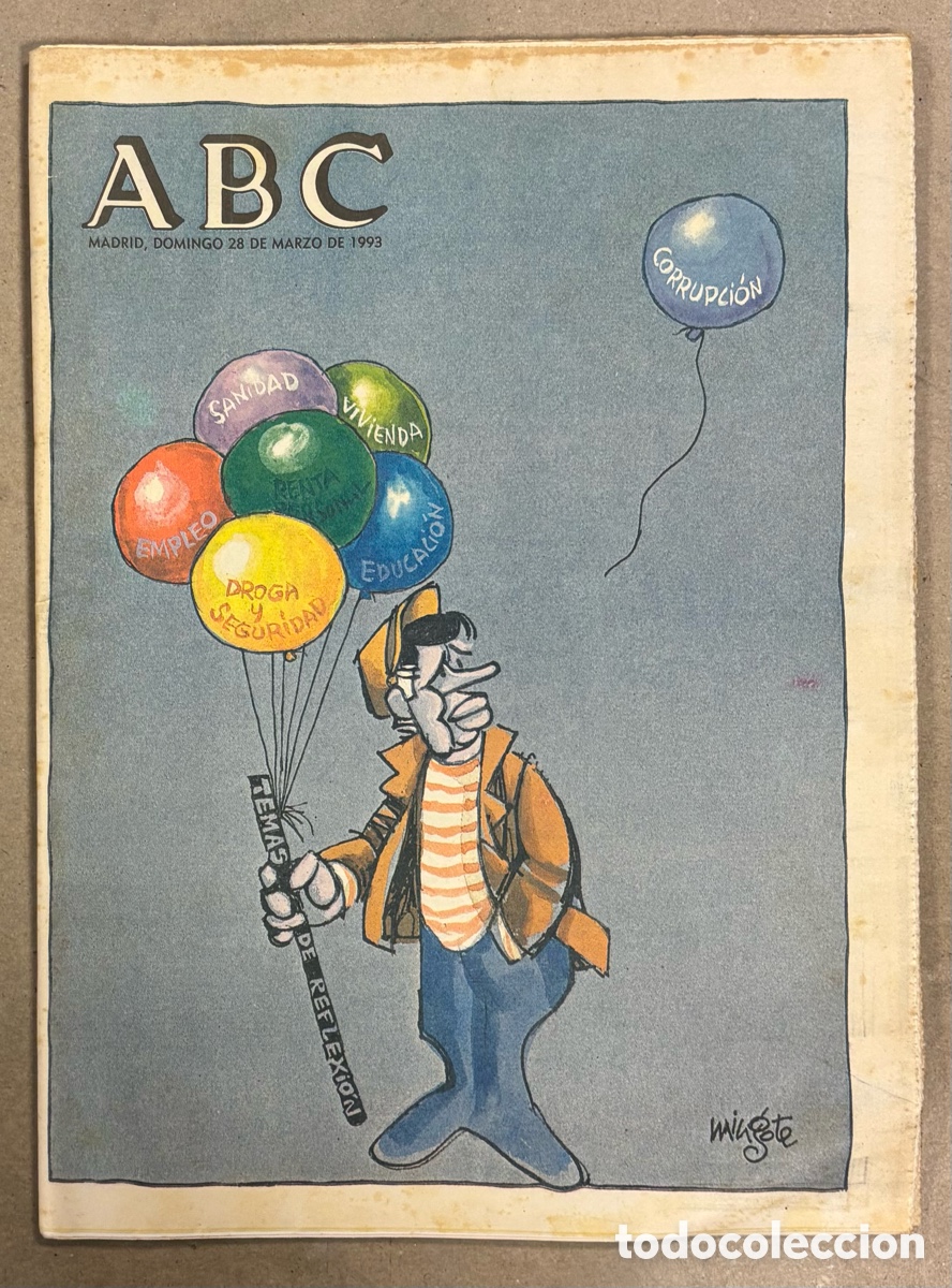 Coleccionismo de revistas y peri&oacute;dicos: ABC (28 MARZO 1993) PORTADA MINGOTE FELIPE GONZ&Aacute;LEZ, JORDI PUJOL, CASO MAT&Iacute;AS RAMOS PSOE EXTREMADURA