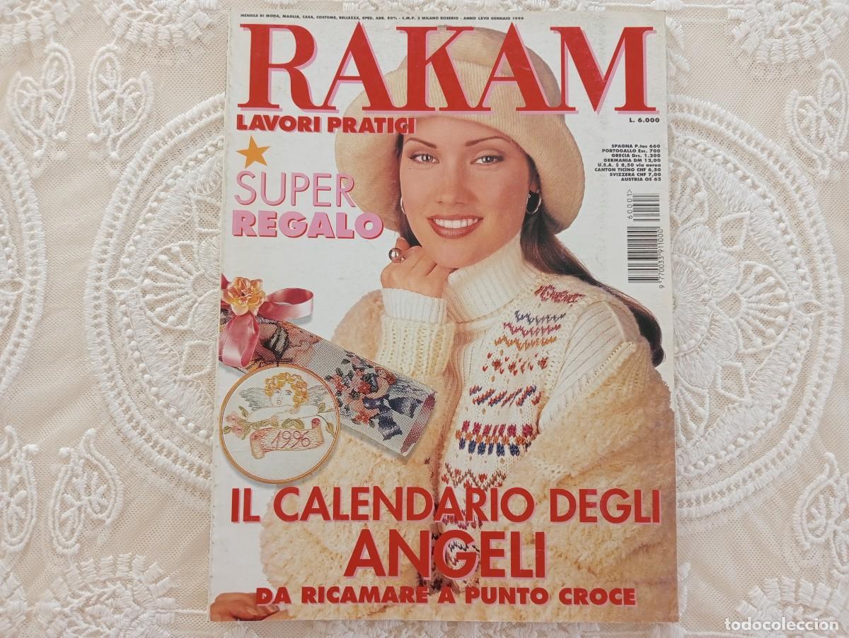 Coleccionismo de revistas y peri&oacute;dicos: RAKAM n&ordm; 1 Enero 1996 &ndash; Bordados y Punto de Cruz con &Aacute;ngeles &ndash; Revista Italiana de Labores