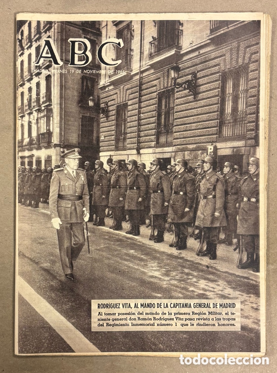 Coleccionismo de revistas y peri&oacute;dicos: ABC (19 NOVIEMBRE 1965) RODR&Iacute;GUEZ VITA AL MANDO CAPITAN&Iacute;A GENERAL MADRID, PAQUITA RICO,&hellip;