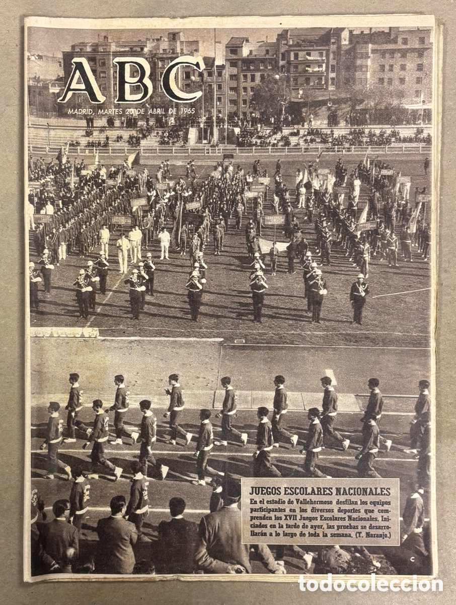 Coleccionismo de revistas y peri&oacute;dicos: ABC (20 ABRIL 1965) JUEGOS ESCOLARES NACIONALES, CONCHITA VELASCO, CAPIT&Aacute;N ETAYO, IGLESIA ECIJA