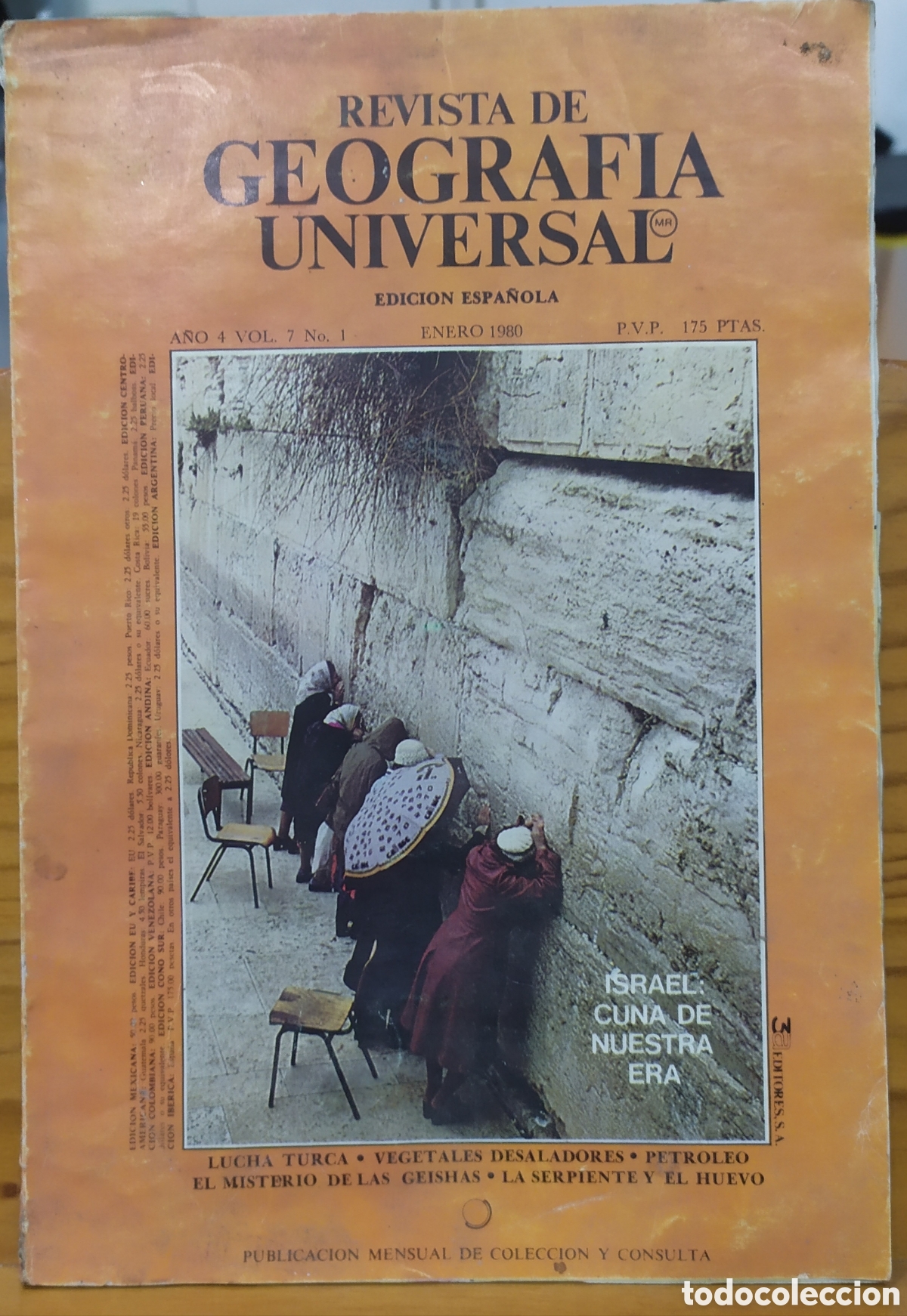 Coleccionismo de revistas y peri&oacute;dicos: Revista de Geograf&iacute;a Universal (Edici&oacute;n Espa&ntilde;ola), correspondiente a enero de 1980, A&ntilde;o 4, Volumen 7