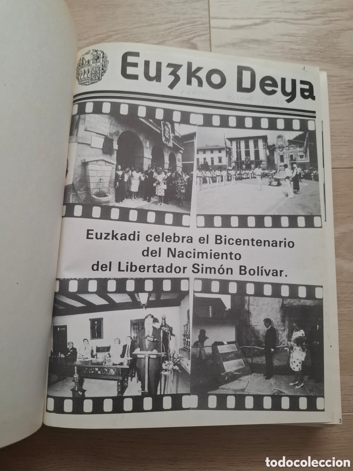 Coleccionismo de revistas y peri&oacute;dicos: Euzko Deya, n&ordm; 0 de Julio 1983 a n&ordm; 39 de Marzo 1985, un tomo con algunas faltas, ver detalle