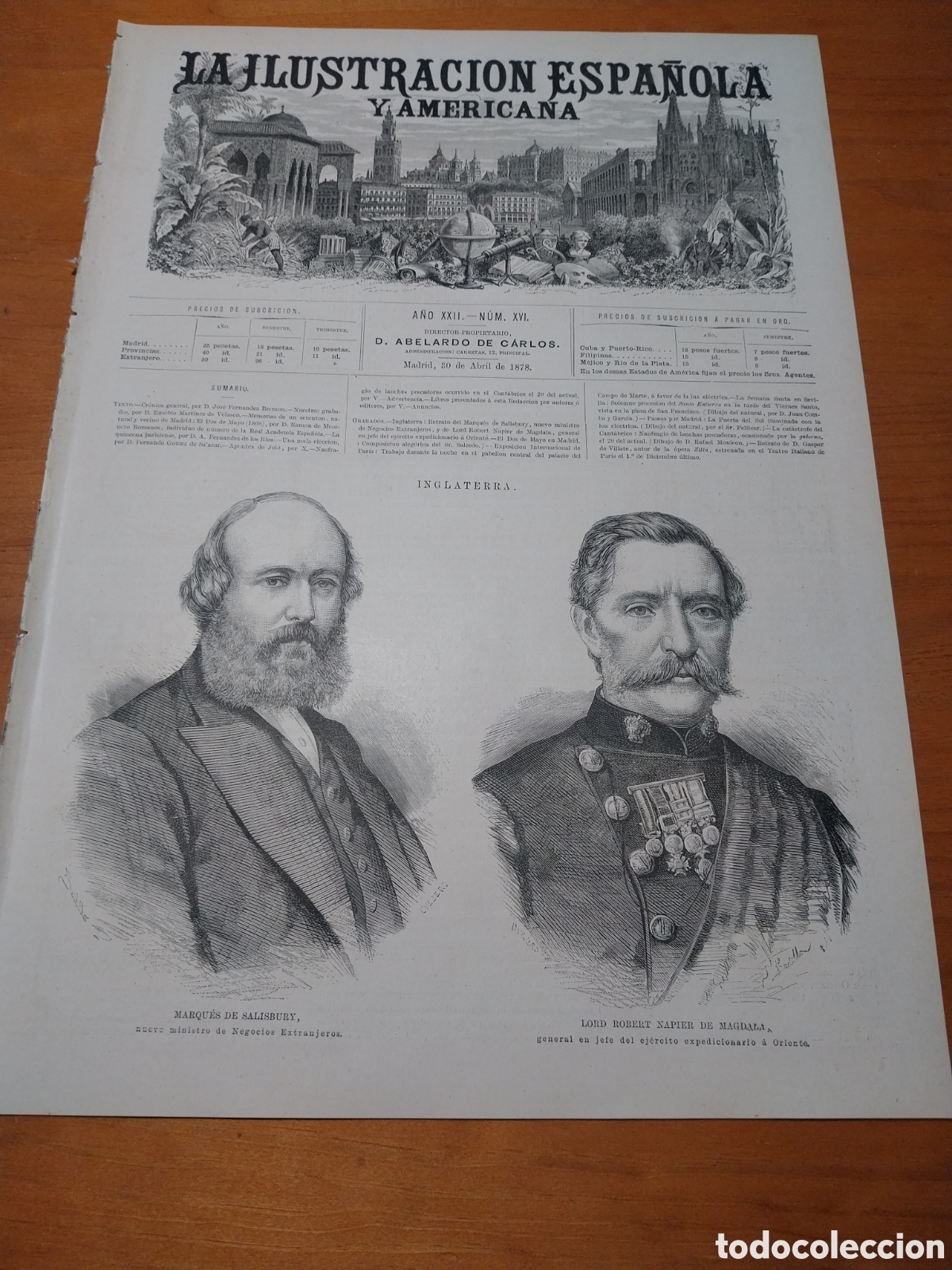 Coleccionismo de revistas y peri&oacute;dicos: REVISTA 1878 EL DOS DE MAYO. CAMPO DE MARTE LUZ ELECTRICA. SANTO ENTIERRO PLAZA SAN FRANCISCO SEVILL
