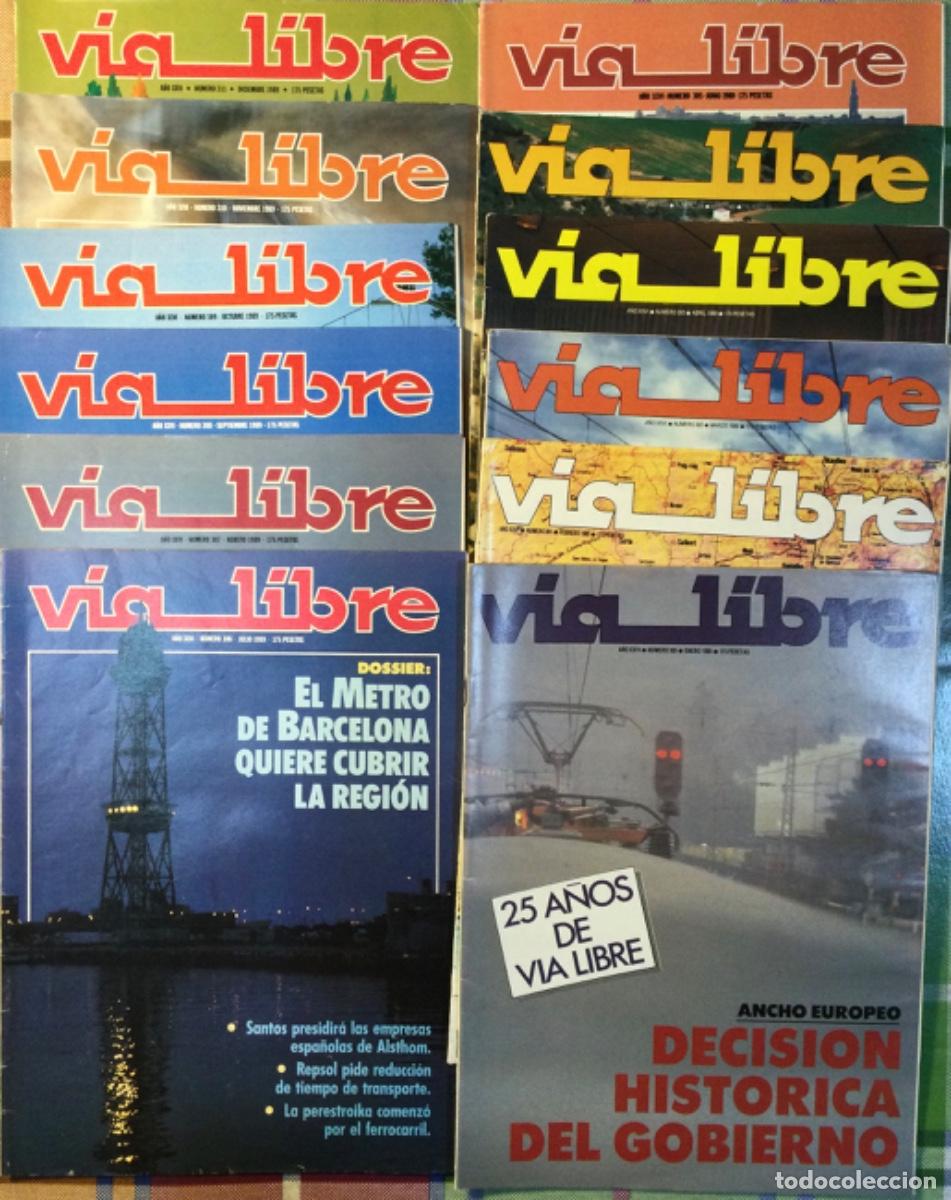 Coleccionismo de revistas y peri&oacute;dicos: REVISTA FERROVIARIA V&Iacute;A LIBRE A&Ntilde;O 1989 COMPLETO
