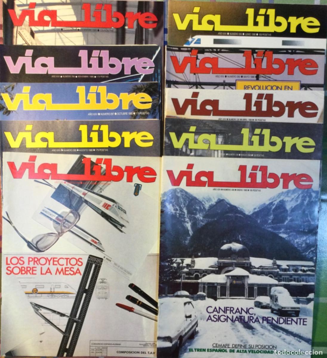 Coleccionismo de revistas y peri&oacute;dicos: REVISTA FERROVIARIA V&Iacute;A LIBRE A&Ntilde;O 1989 LOTE 10 REVISTAS