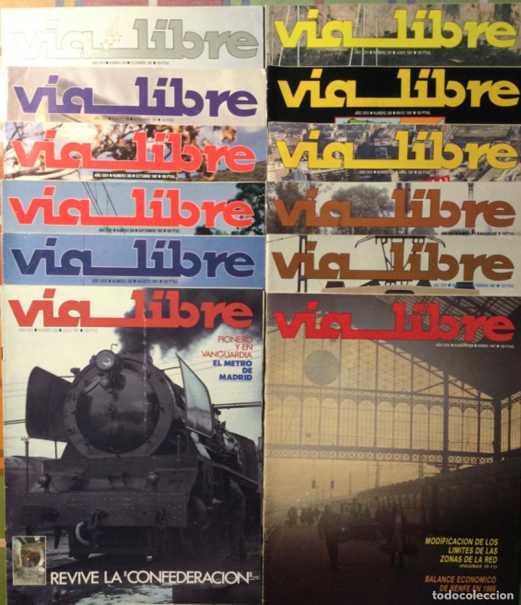 Coleccionismo de revistas y peri&oacute;dicos: REVISTA FERROVIARIA V&Iacute;A LIBRE A&Ntilde;O 1987 COMPLETO