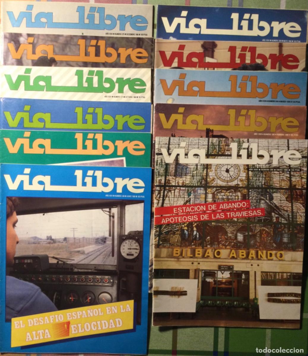 Coleccionismo de revistas y peri&oacute;dicos: REVISTA FERROVIARIA V&Iacute;A LIBRE A&Ntilde;O 1986 LOTE DE 11 REVISTAS