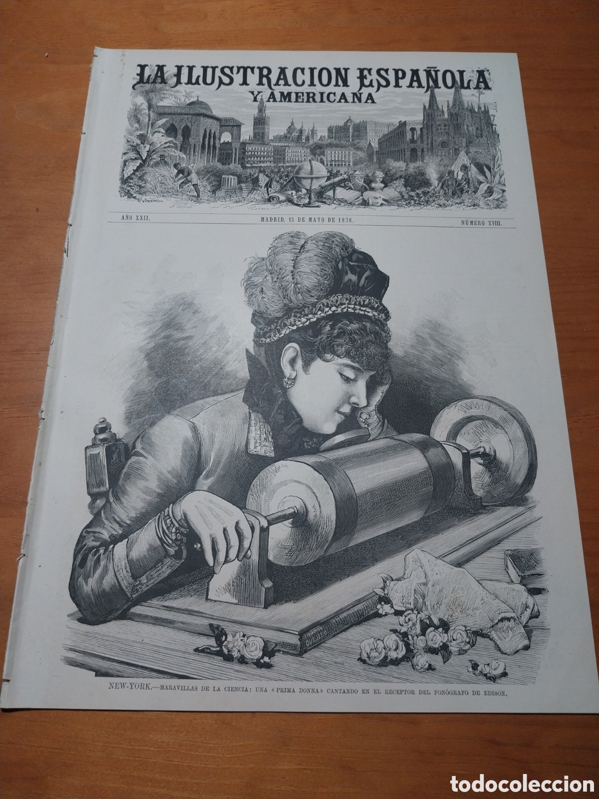 Coleccionismo de revistas y peri&oacute;dicos: REVISTA 1878 FONOGRAFO EDINSON. AVENTURA QUIJOTE . ACTO JUEGOS FLORALES
