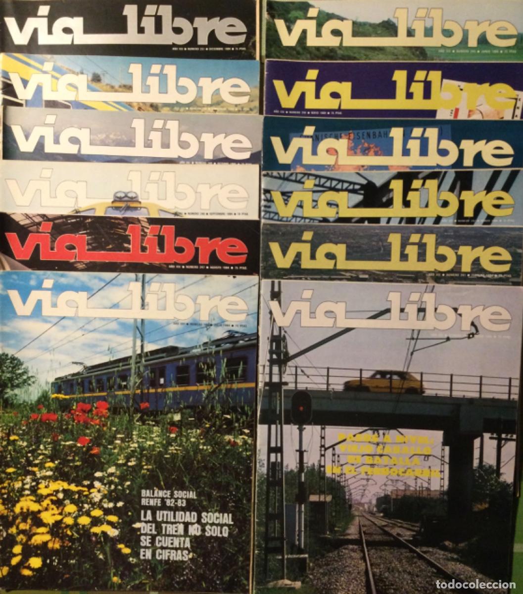 Coleccionismo de revistas y peri&oacute;dicos: REVISTA FERROVIARIA V&Iacute;A LIBRE A&Ntilde;O. 1984 COMPLETO