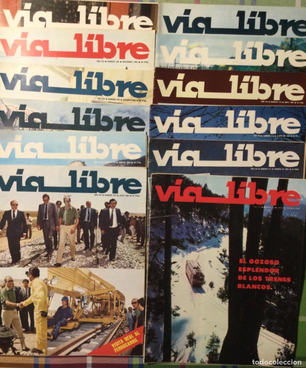 Coleccionismo de revistas y peri&oacute;dicos: REVISTA FERROVIARIA V&Iacute;A LIBRE A&Ntilde;O 1982 COMPLETO