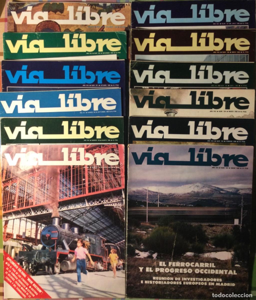 Coleccionismo de revistas y peri&oacute;dicos: REVISTA FERROVIARIA V&Iacute;A LIBRE A&Ntilde;O 1980 COMPLETO