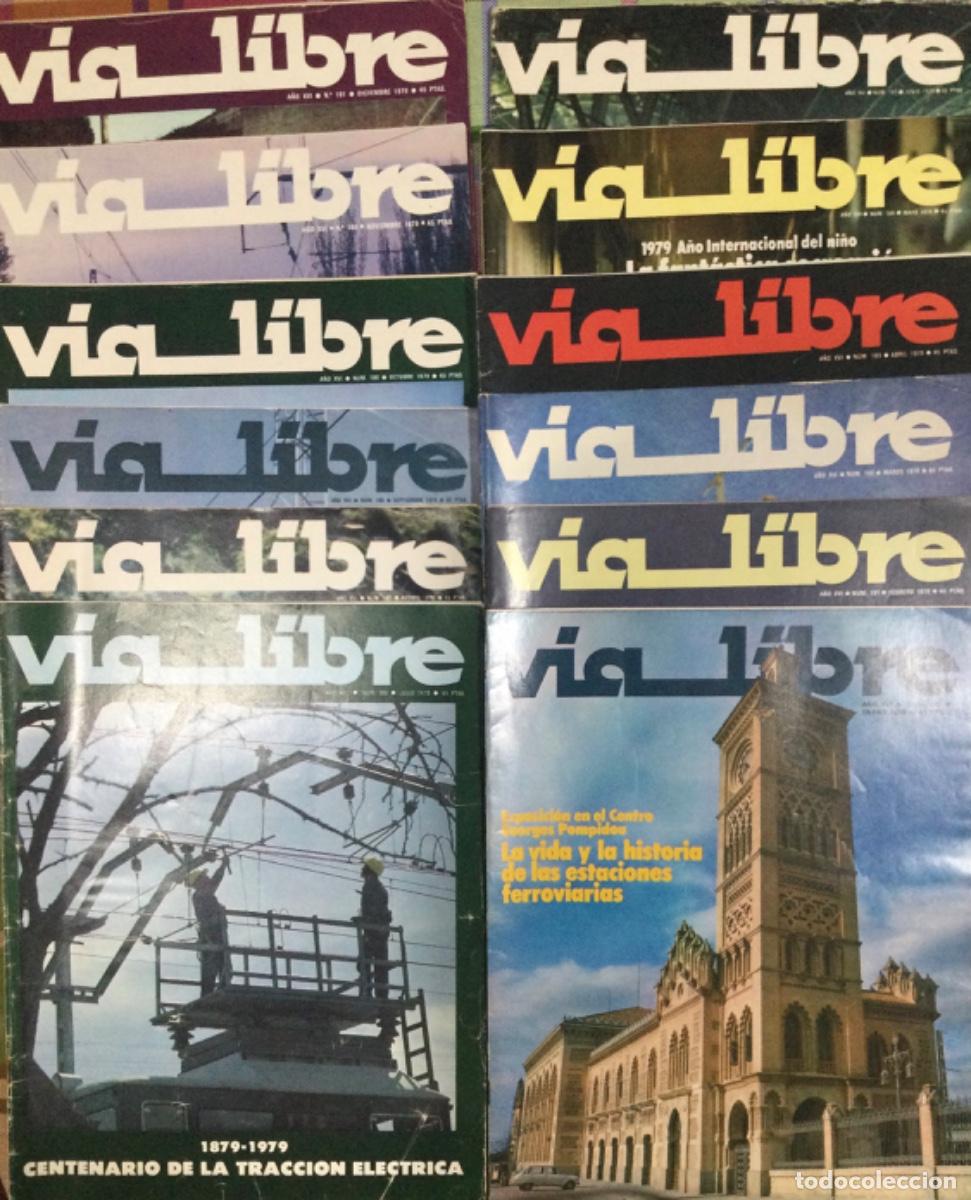 Coleccionismo de revistas y peri&oacute;dicos: REVISTA FERROVIARIA V&Iacute;A LIBRE A&Ntilde;O 1979 COMPLETO