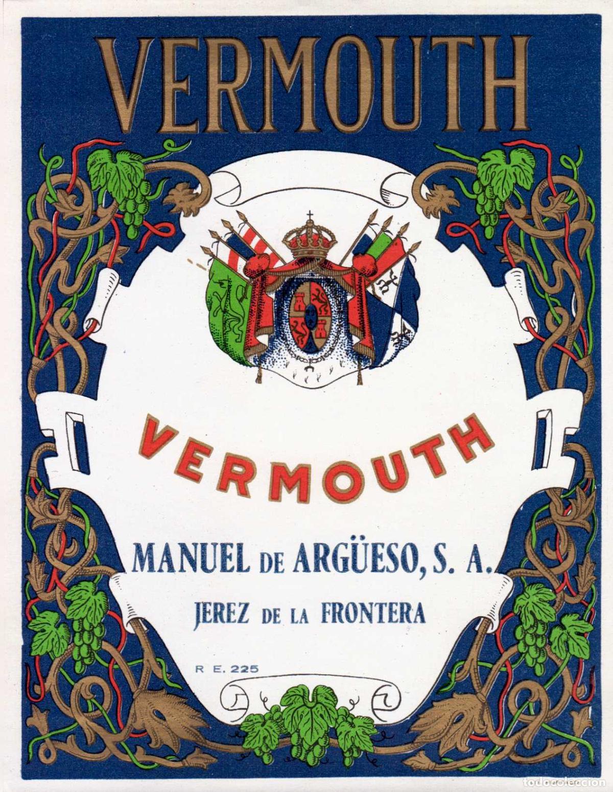 Coleccionismo de revistas y peri&oacute;dicos: ETIQUETA VERMOUTH MANUEL ARGUESO JEREZ DE LA FRONTERA