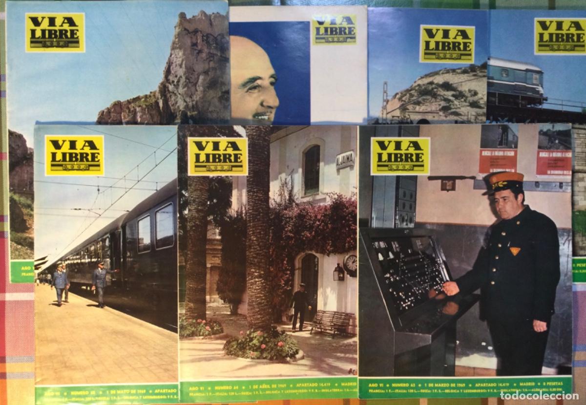 Coleccionismo de revistas y peri&oacute;dicos: REVISTA FERROVIARIA V&Iacute;A LIBRE A&Ntilde;O 1969 LOTE DE 7 REVISTAS