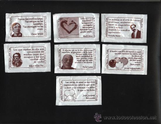 Sobres de az&uacute;car de colecci&oacute;n: Lote 7 sobres de az&uacute;car, azucarillos - Foto 1