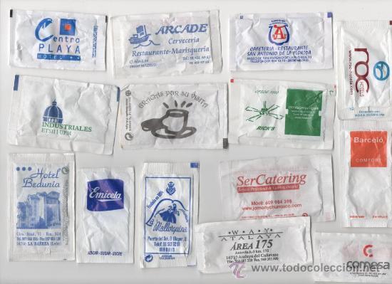 Sobres de az&uacute;car de colecci&oacute;n: 14 sobres de az&uacute;car ( azucarillos vac&iacute;os ) - Foto 1
