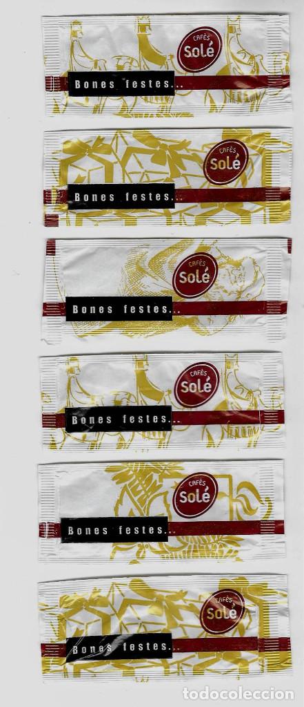 Sachets de sucre de collection: 0829 SERIE SOBRES DE AZ&Uacute;CAR: NAVIDAD CAF&Eacute;S SOL&Eacute;. EST. : LA CIAL. DEL SUCRE 6/6