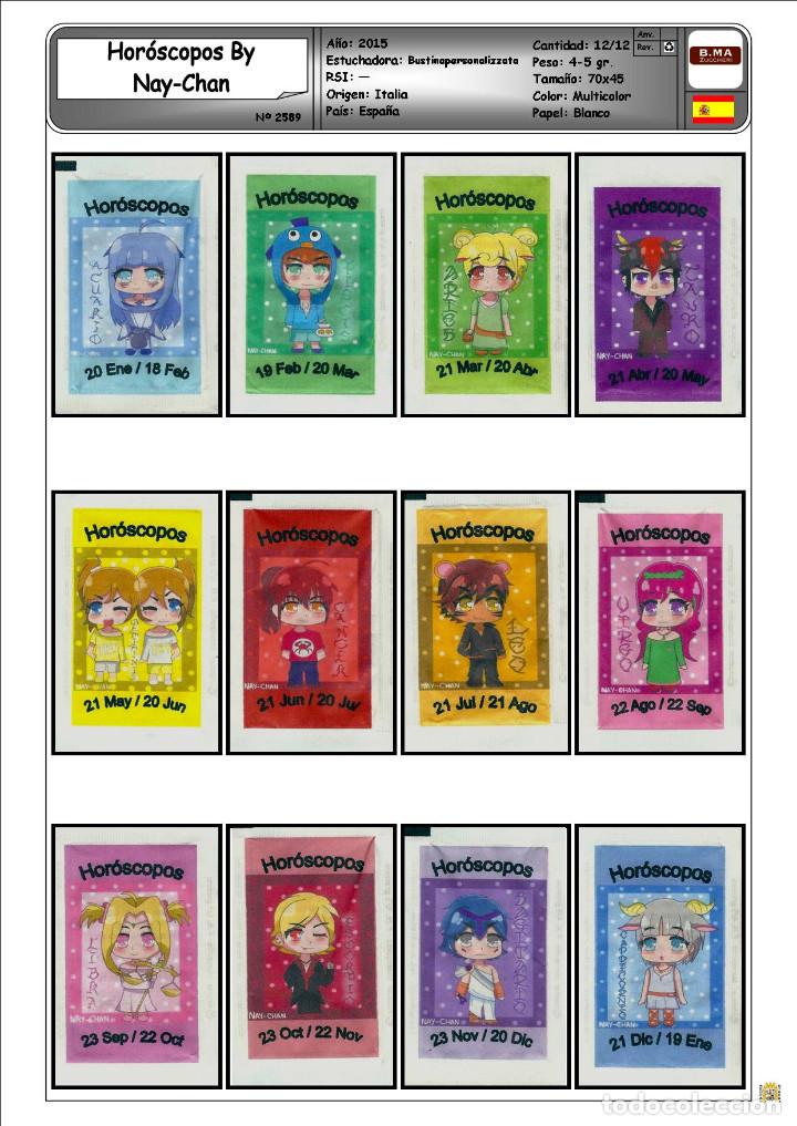 Sachets de sucre de collection: 2589 SERIE SOBRES DE AZ&Uacute;CAR: HOROSCOPOS BY NAY-CHAN. EST. : BUSTINAPERSONALIZZATA 12/12