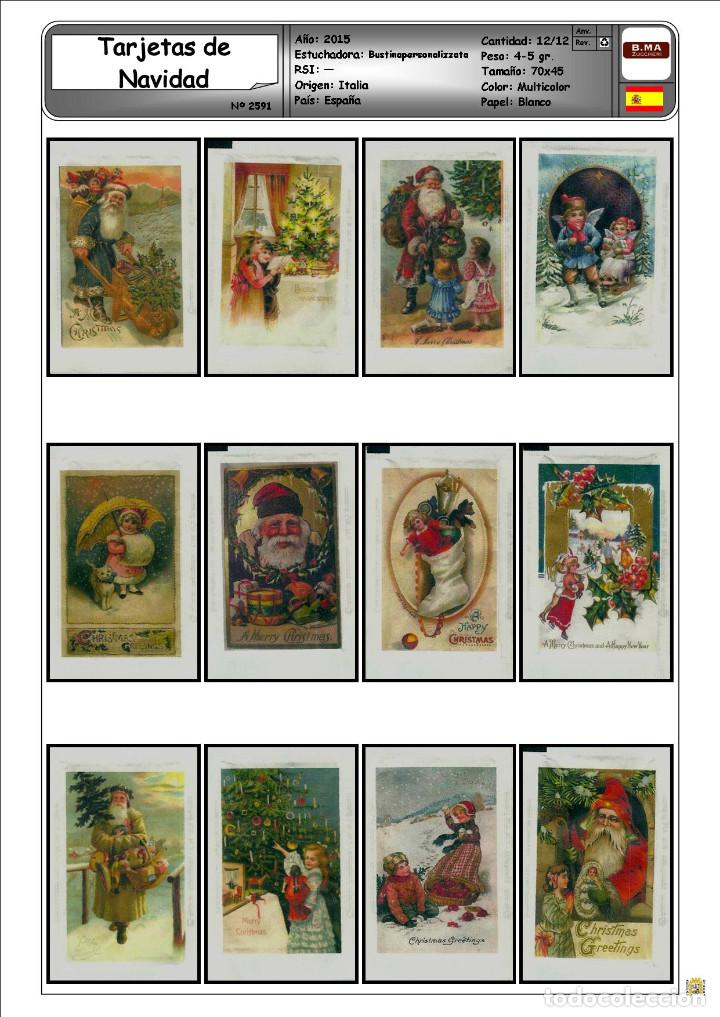 Sachets de sucre de collection: 2591 SERIE SOBRES DE AZ&Uacute;CAR: TARJETAS DE NAVIDAD. EST. : BUSTINAPERSONALIZZATA 12/12