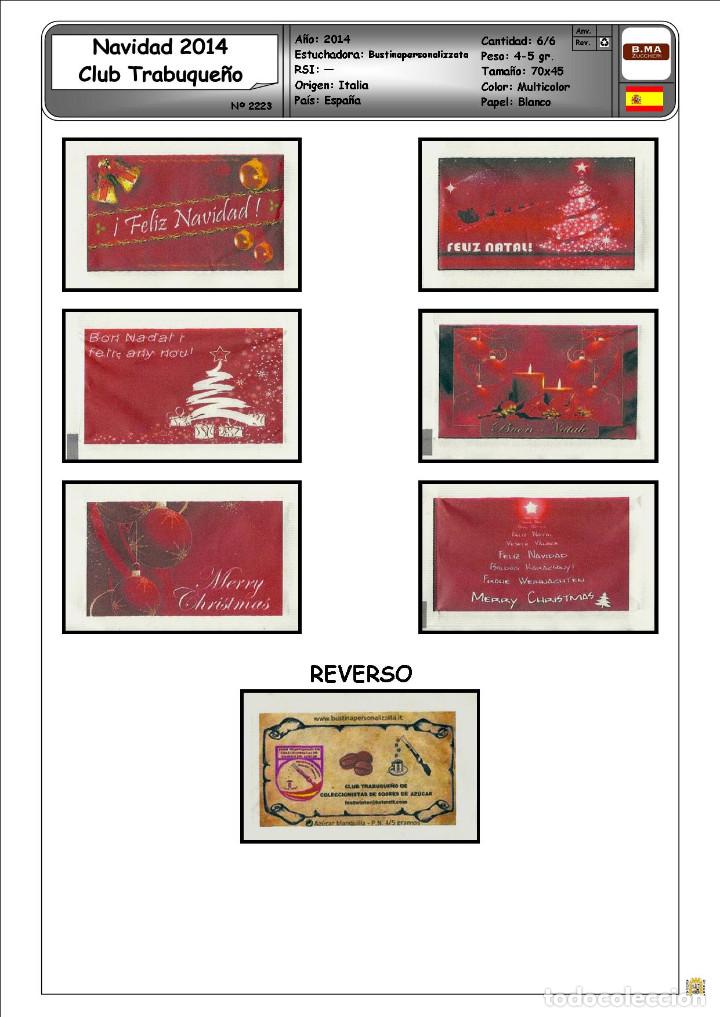 Sobres de az&uacute;car de colecci&oacute;n: 2223 SERIE SOBRES DE AZ&Uacute;CAR: NAVIDAD 2104. EST. : BUSTINAPERSONALIZZATA 12/12