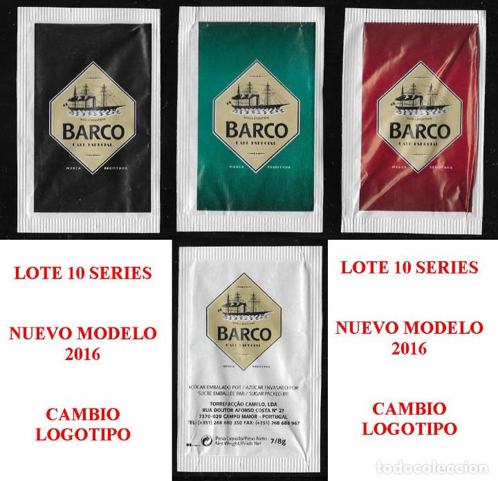 Sachets de sucre de collection: 2986 LOTE 10 SERIES SOBRES DE AZ&Uacute;CAR: BARCO CAMELO 2016. EST. : BARCO-CAMELO 3/3 NUEVO MODELO 2016