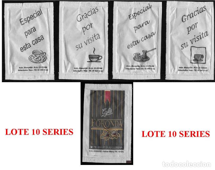 Sachets de sucre de collection: 2707 SERIE SOBRES DE AZ&Uacute;CAR: LOTE 10 SERIES CAF&Eacute;S FORONDA. EST. : ESTUCHADOS TENA 4/4