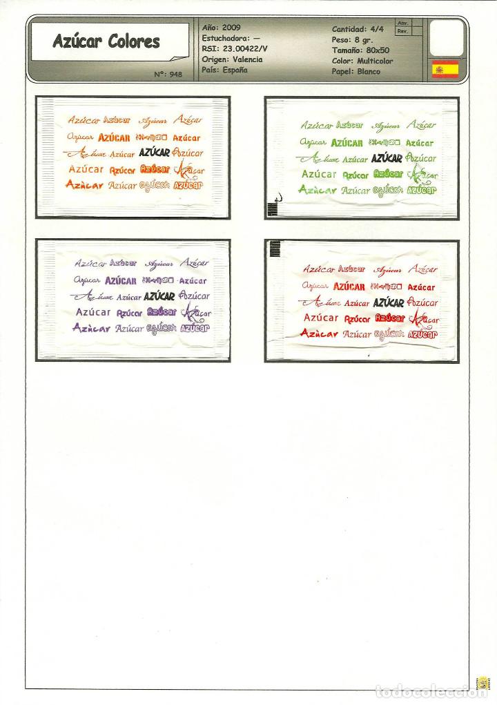 Sachets de sucre de collection: 0948 SERIE SOBRES DE AZ&Uacute;CAR: AZ&Uacute;CAR COLORES. EST.: 23.00422/V. 2+2/2+2