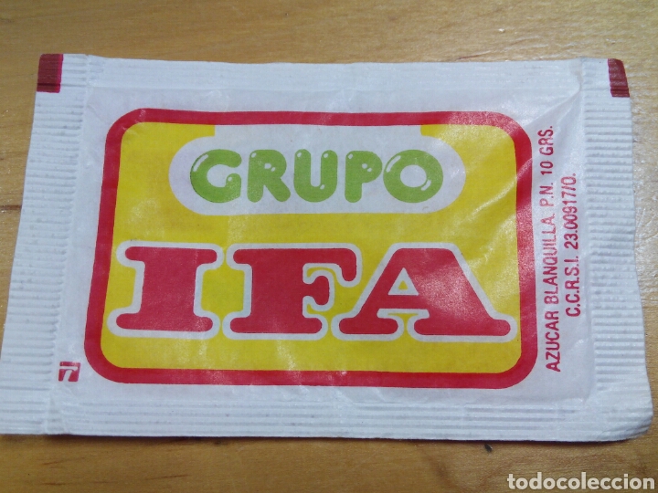 Sobres de az&uacute;car de colecci&oacute;n: Sobre de az&uacute;car del Grupo IFA - Foto 1