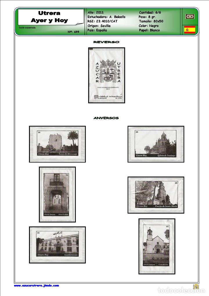 Sobres de az&uacute;car de colecci&oacute;n: 0699 SERIE SOBRES DE AZ&Uacute;CAR: UTRERA AYER Y HOY. EST. : A. BALCELLS 6/6