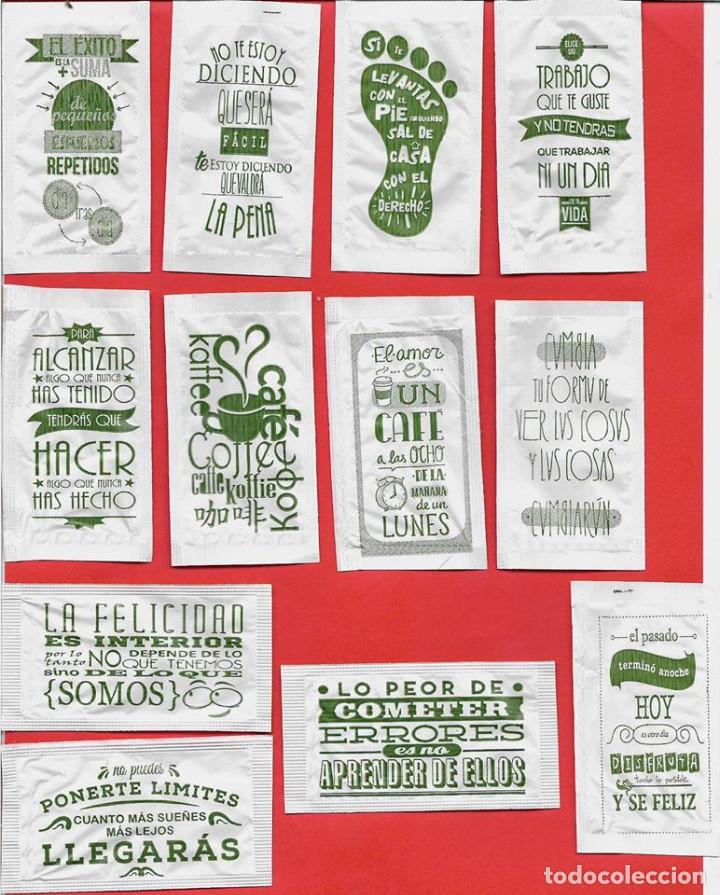 Collection sugar packets: Serie Sobre de Az&uacute;car Frases. (Modelo Verde). 2017. (12/12)