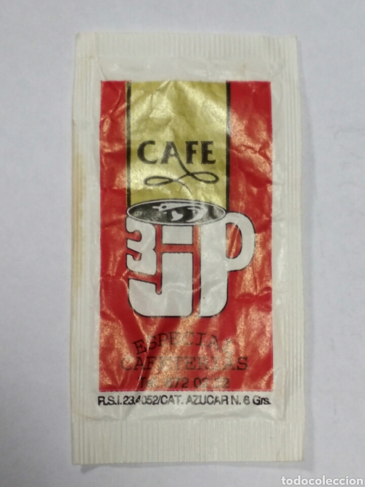 Sobres de az&uacute;car de colecci&oacute;n: Sobre de az&uacute;car de Caf&eacute; 3jp. 8 gr. - Foto 1