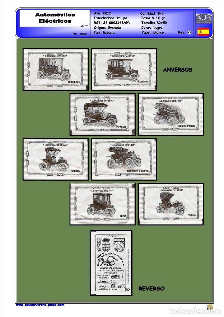 Sobres de az&uacute;car de colecci&oacute;n: 1359 SERIE SOBRES DE AZ&Uacute;CAR: Automoviles Electricos. (Modelo Negro). EST. : Palupa8/8