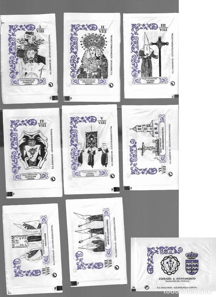 Collection sugar packets: 0104 SERIE SOBRES DE AZ&Uacute;CAR: Semana Santa. Vva. del Trabuco. EST. : Palupa 8/8