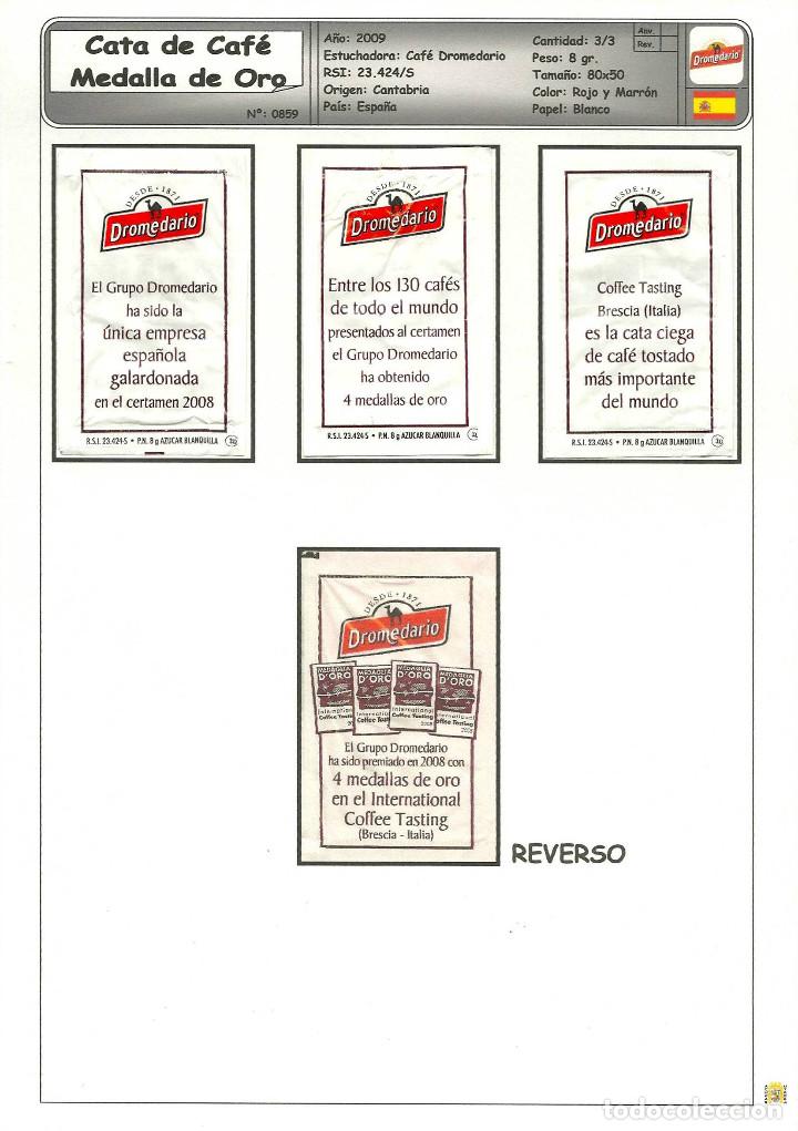 Sachets de sucre de collection: 0859 SERIE SOBRES DE AZ&Uacute;CAR: Cata. Medalla de Oro. EST. : Caf&eacute; Dromedario 3/3