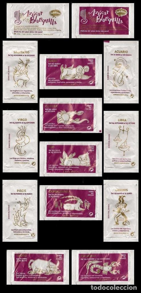 Sachets de sucre de collection: 0800 SERIE SOBRES DE AZ&Uacute;CAR: Signos del Zod&iacute;aco. EST. : Cepac 12/12