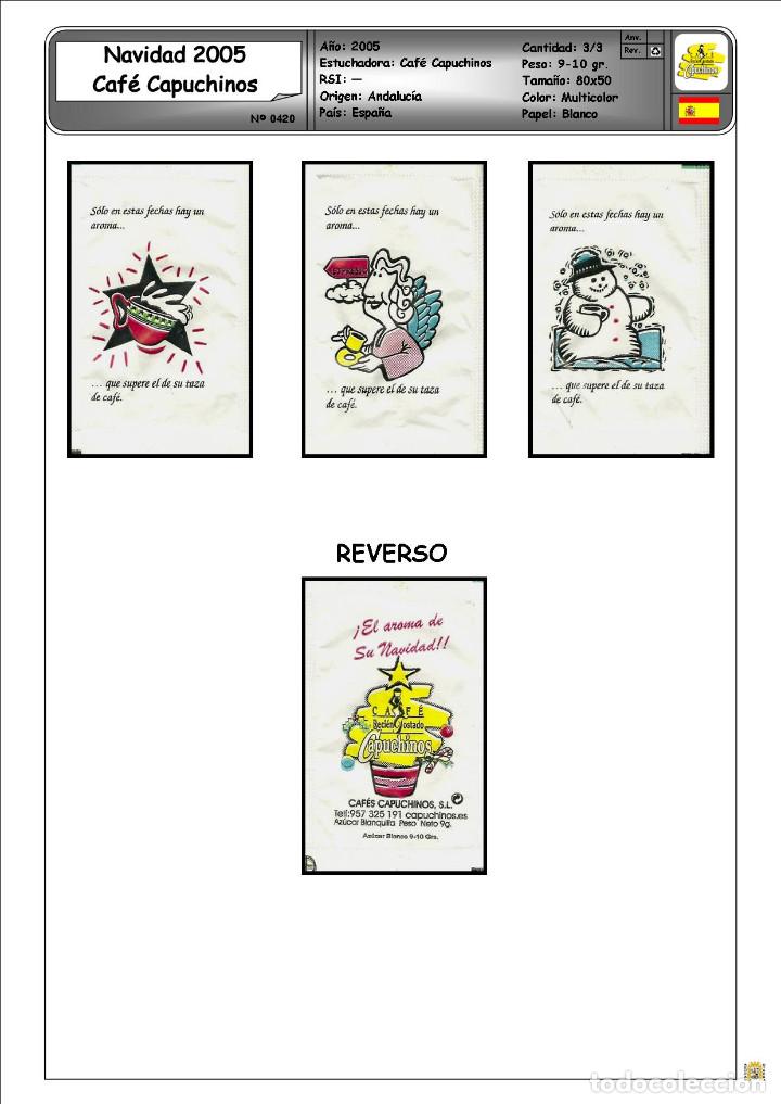Sammlung von Zuckerbeuteln: 0420 SERIE SOBRES DE AZ&Uacute;CAR: Navidad 2005. Caf&eacute;s Capuchinos. EST. : Caf&eacute;s Capuchinos 3/3