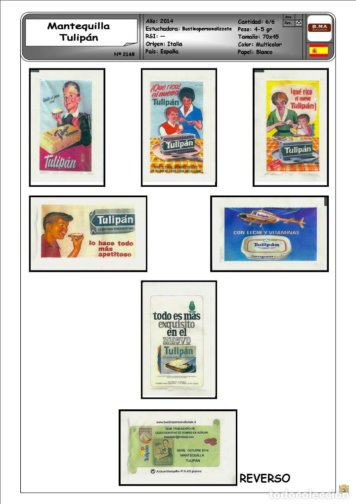 Sachets de sucre de collection: 2168 SERIE SOBRES DE AZ&Uacute;CAR: Carteles Tulipan. EST. : Bustinapersonalizzata 6/6
