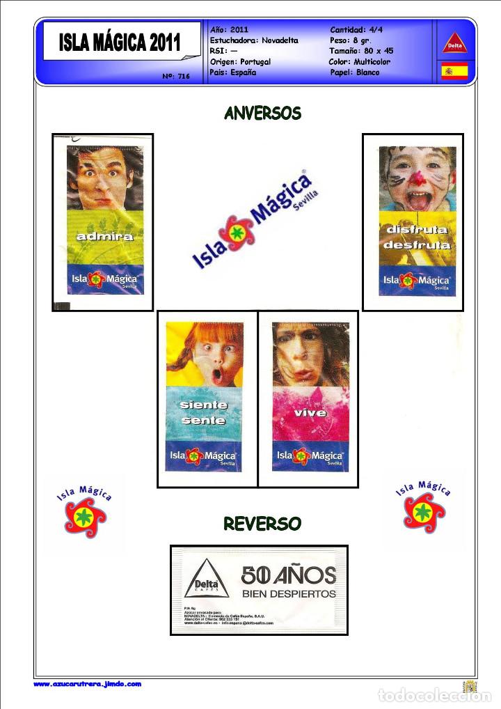 Sobres de az&uacute;car de colecci&oacute;n: 0716 SERIE SOBRES DE AZ&Uacute;CAR: ISLA MAGICA 2011. EST. : DELTA CAF&Eacute;S 4/4
