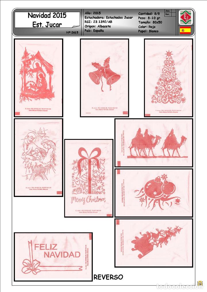 Sachets de sucre de collection: 2615 SERIE SOBRES DE AZ&Uacute;CAR: NAVIDAD 2015. EST. JUCAR. (MODELO ROJO). EST. : ESTUCHADOS JUCAR 8/8