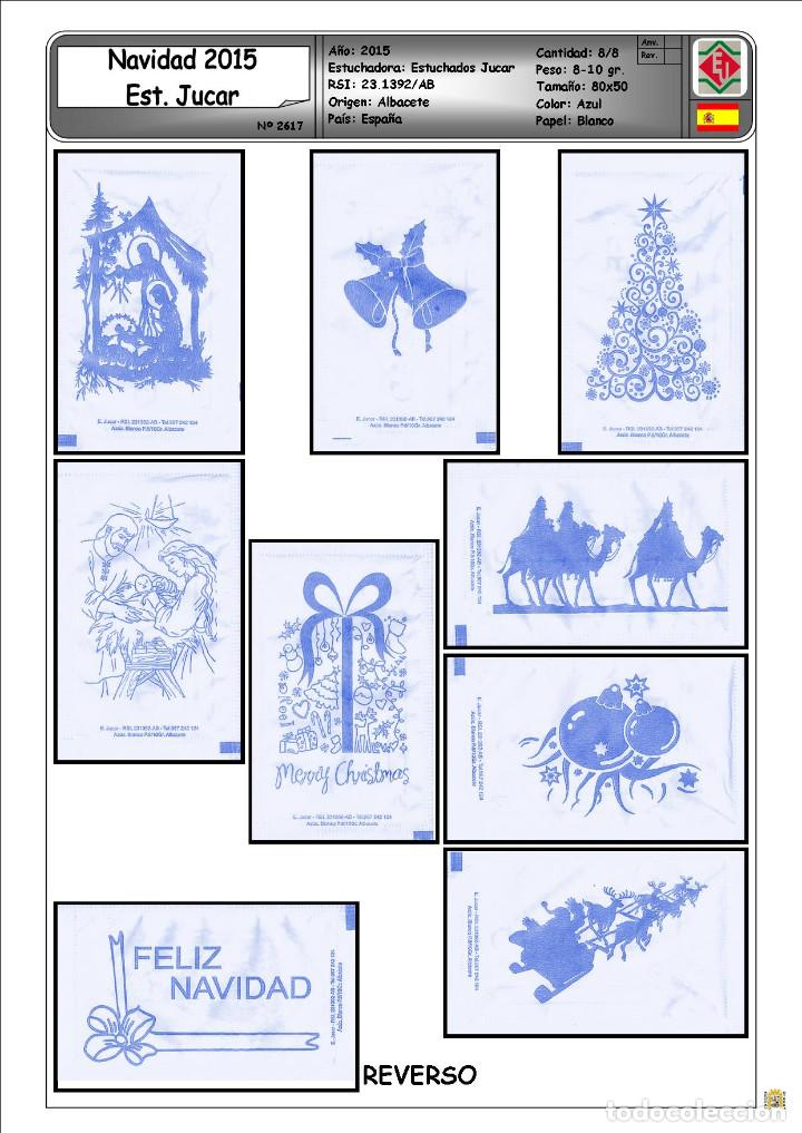 Sachets de sucre de collection: 2617 SERIE SOBRES DE AZ&Uacute;CAR: NAVIDAD 2015. EST. JUCAR. (MODELO AZUL). EST. : ESTUCHADOS JUCAR 8/8