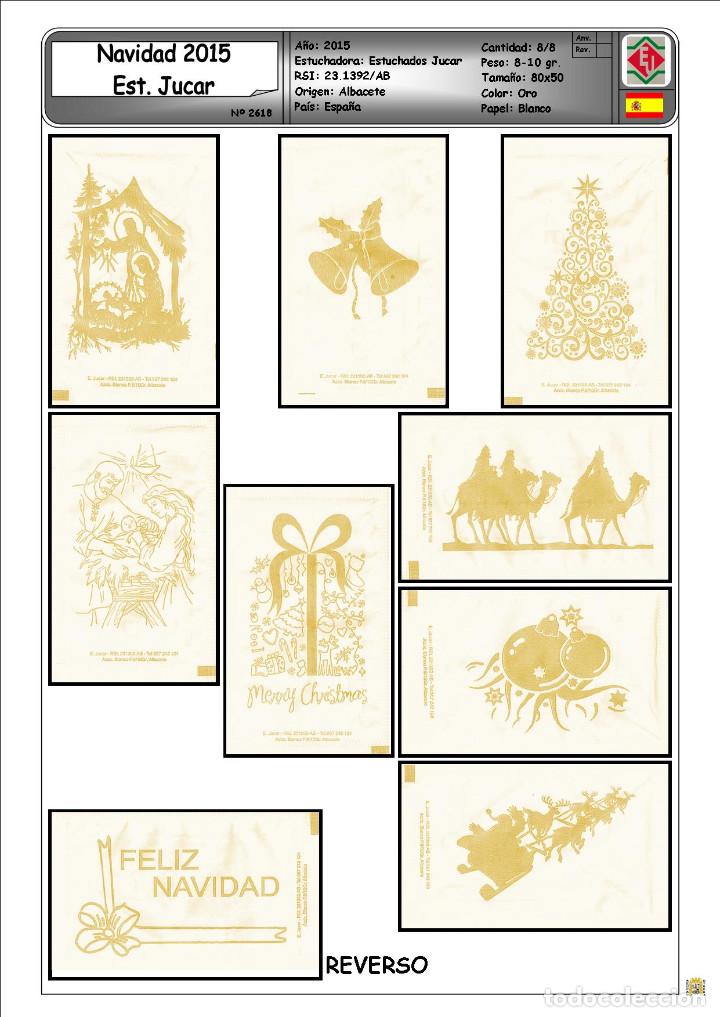 Sachets de sucre de collection: 2618 SERIE SOBRES DE AZ&Uacute;CAR: NAVIDAD 2015. EST. JUCAR. (MODELO ORO). EST. : ESTUCHADOS JUCAR 8/8
