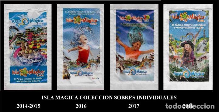 Sammlung von Zuckerbeuteln: LOTE SOBRE AZ&Uacute;CAR ISLA M&Aacute;GICA INDIVIDUALES