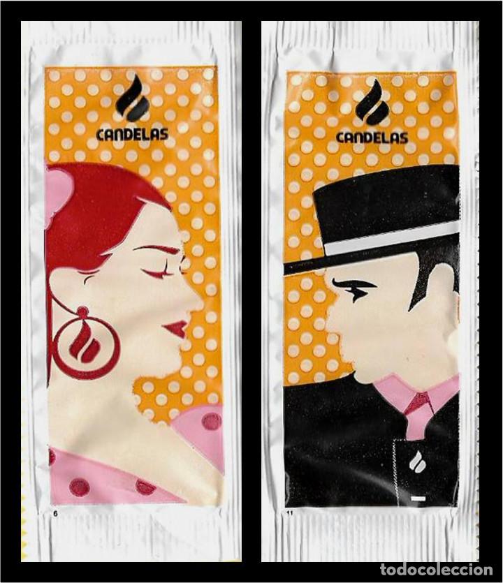 Sachets de sucre de collection: SERIE SOBRES DE AZ&Uacute;CAR: &iquest;QUIEN ES EL HOSTELERO CON MAS SALERO?. EST. : CAF&Eacute; CANDELAS  2/2