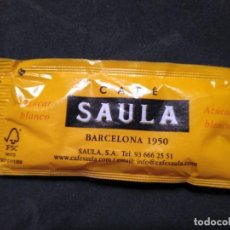 Sobres de azúcar de colección: SOBRE DE AZUCAR LLENO CAFES CAFE SAULA BARCELONA. Lote 154535322