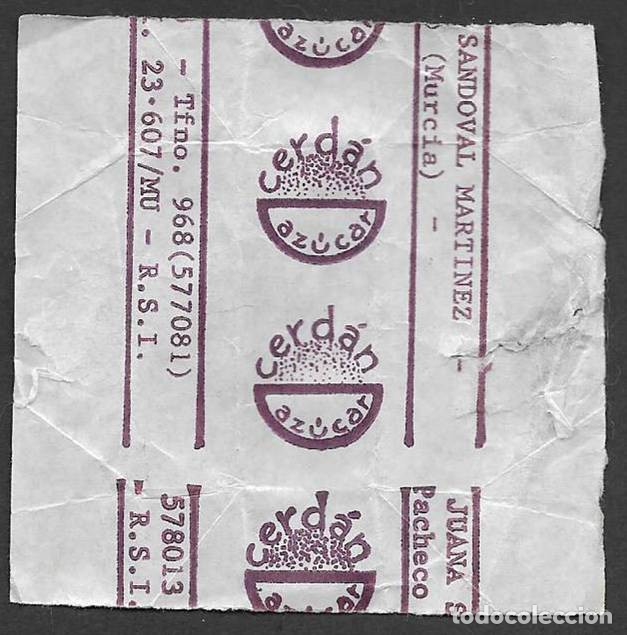 Collection sugar packets: SOBRE AZ&Uacute;CAR. Terr&oacute;n