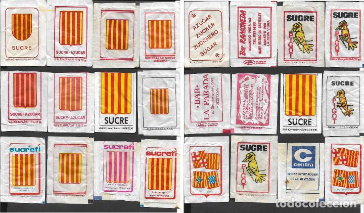 Sachets de sucre de collection: Lote sobres de az&uacute;car emblema de catalu&ntilde;a